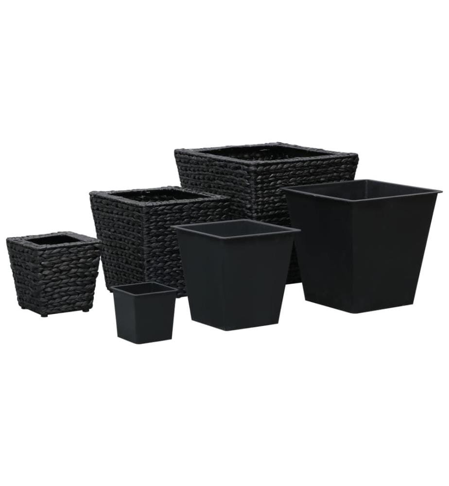 Garten-Hochbeete 3-tlg. Wasserhyazinthe Schwarz