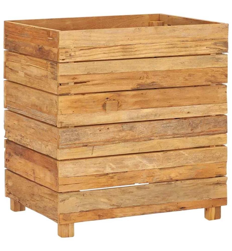 Hochbeet 50x40x55 cm Teak Altholz und Stahl