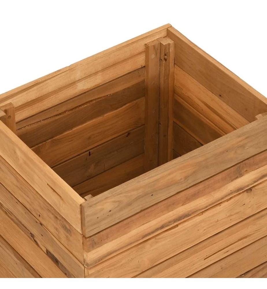 Hochbeet 50x40x55 cm Teak Altholz und Stahl