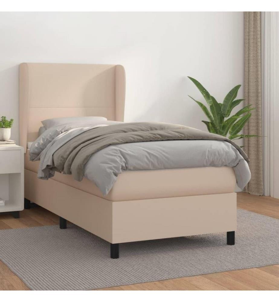 Lit à sommier tapissier avec matelas Cappuccino 100x200 cm