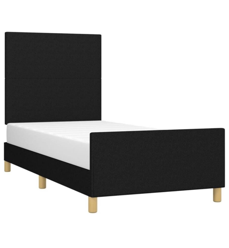 Cadre de lit avec tête de lit Noir 100x200 cm Tissu