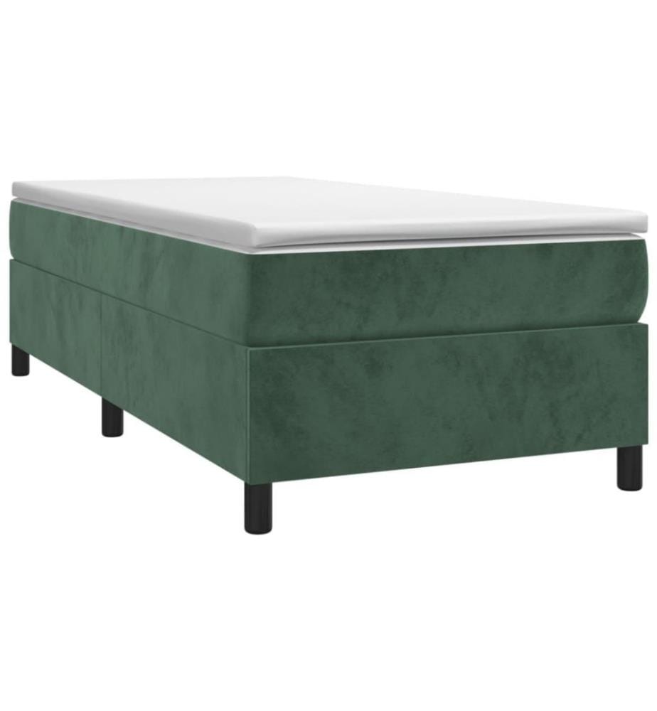 Boxspringbett mit Matratze Dunkelgrün 100x200 cm Samt