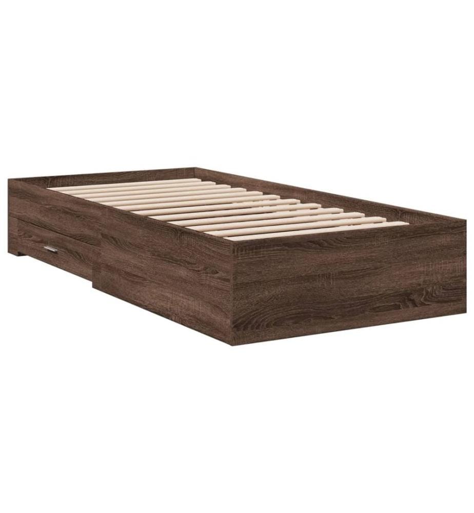 Bettgestell mit Schubladen Braun Eichen-Optik 100x200 cm
