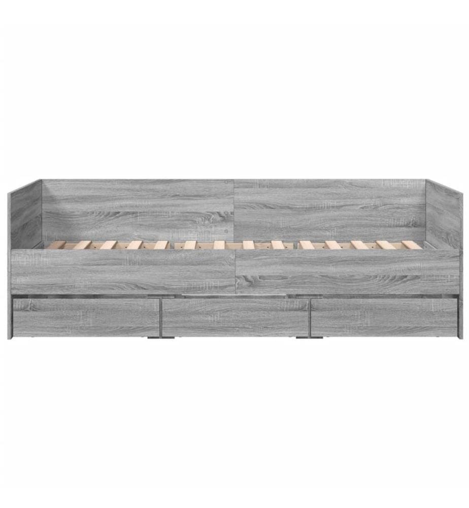 Tagesbett mit Schubladen Grau Sonoma 100x200 cm Holzwerkstoff