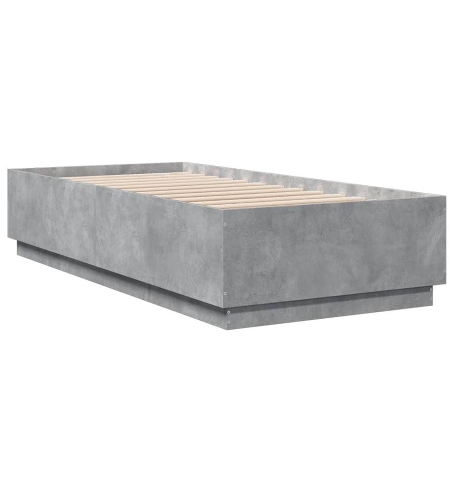 Bettgestell Betongrau 100x200 cm Holzwerkstoff