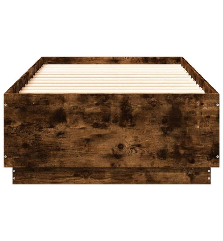 Bettgestell Räuchereiche 100x200 cm Holzwerkstoff