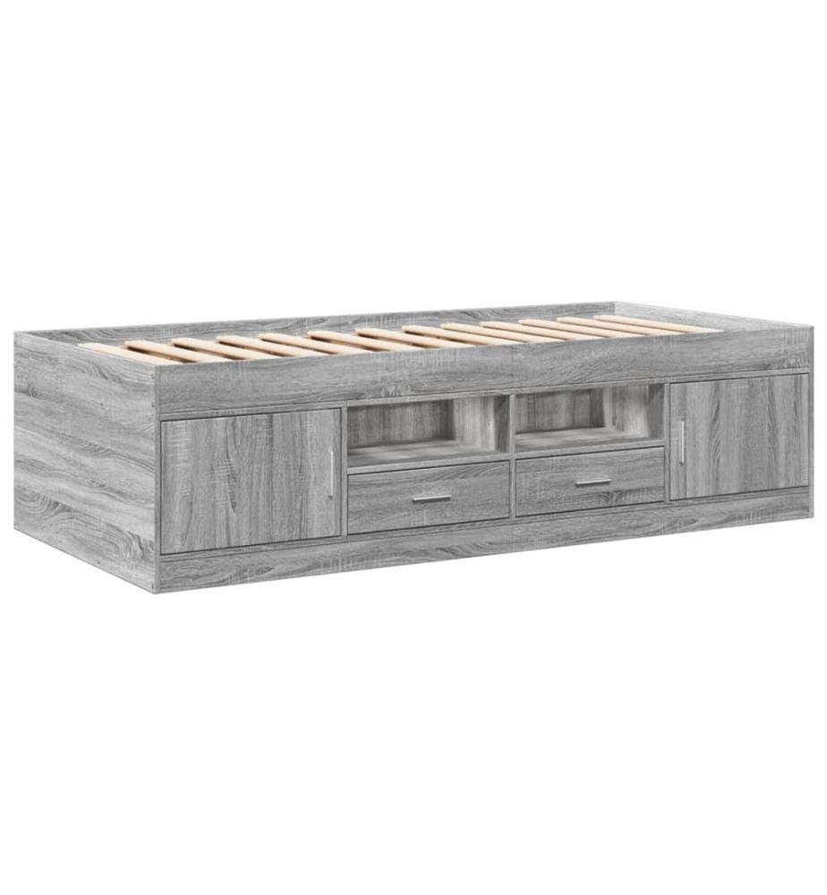 Tagesbett mit Schubladen Grau Sonoma 100x200 cm Holzwerkstoff