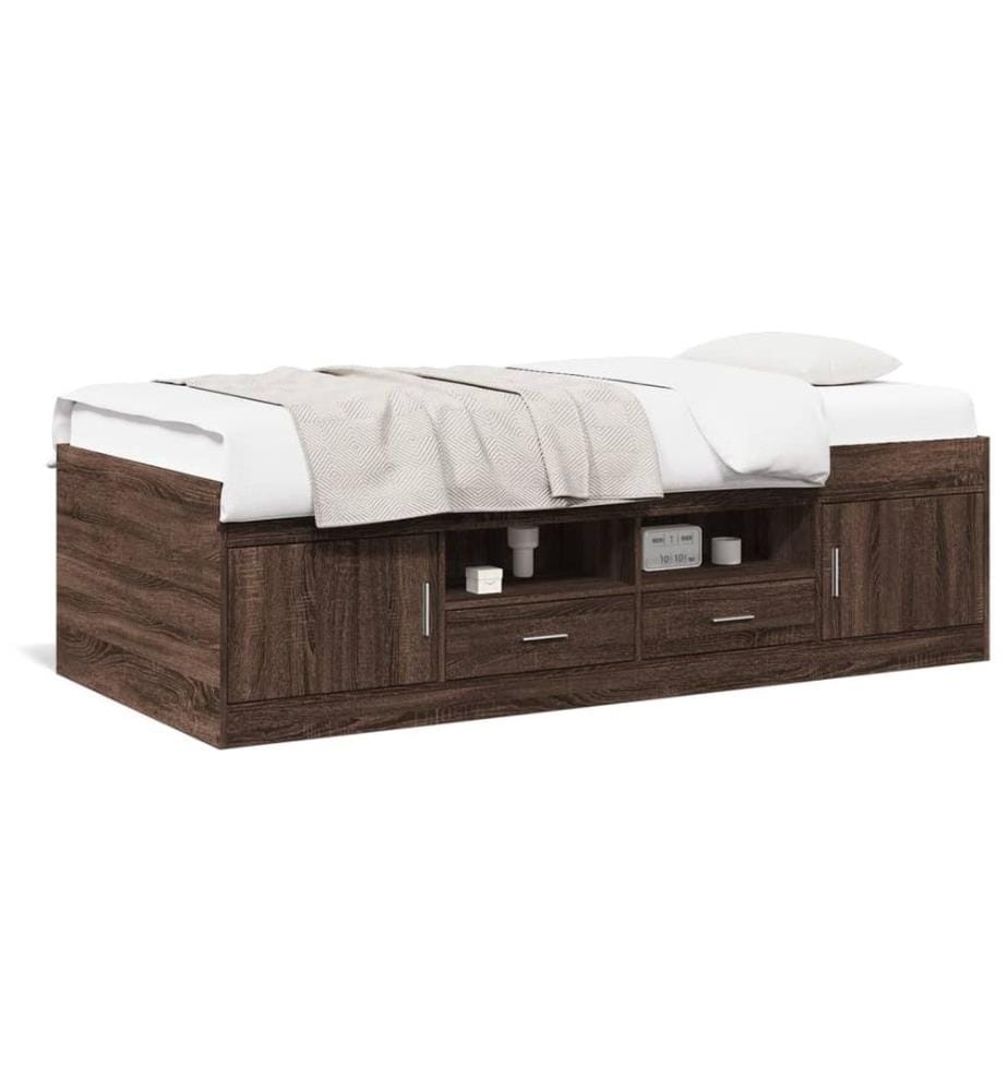 Tagesbett Schubladen Braun Eiche-Optik 100x200 cm Holzwerkstoff