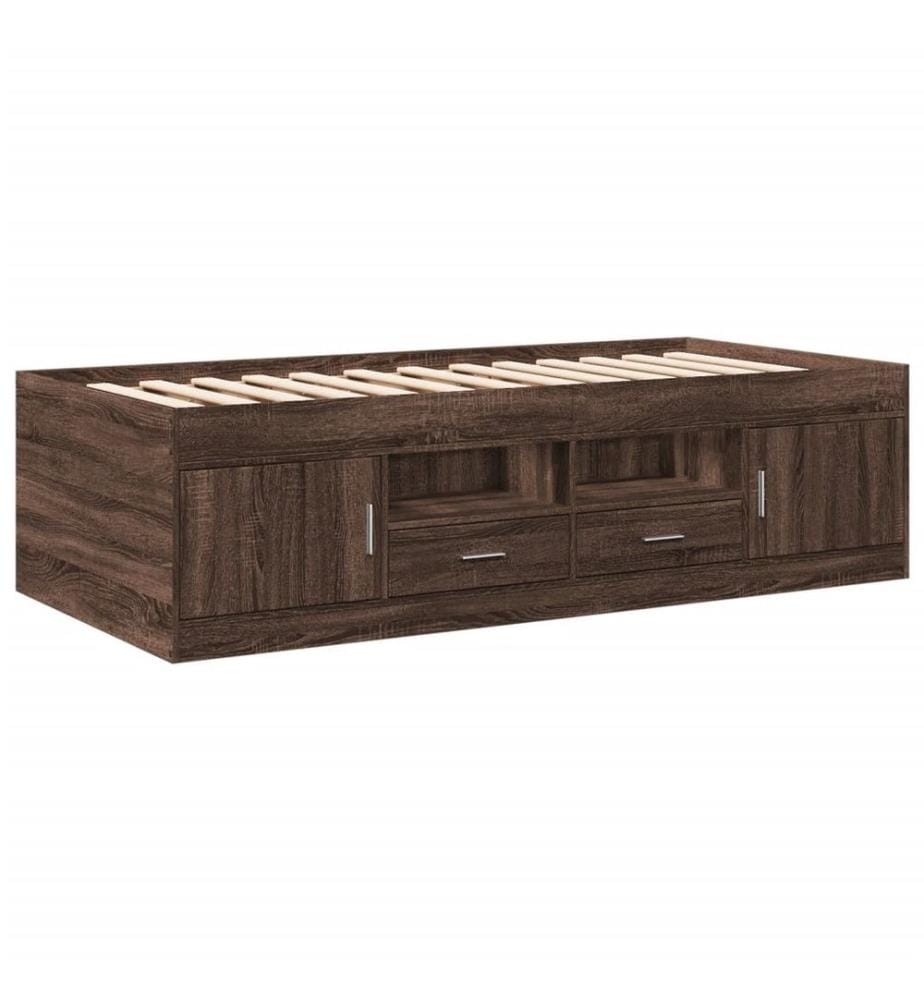 Tagesbett Schubladen Braun Eiche-Optik 100x200 cm Holzwerkstoff