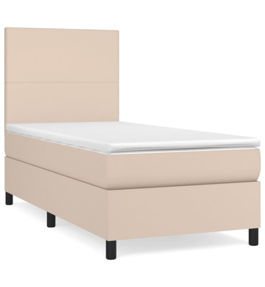 Lit à sommier tapissier avec matelas Cappuccino 100x200 cm