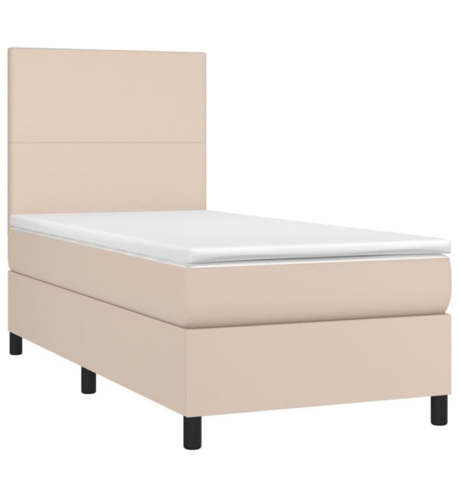 Lit à sommier tapissier avec matelas Cappuccino 100x200 cm