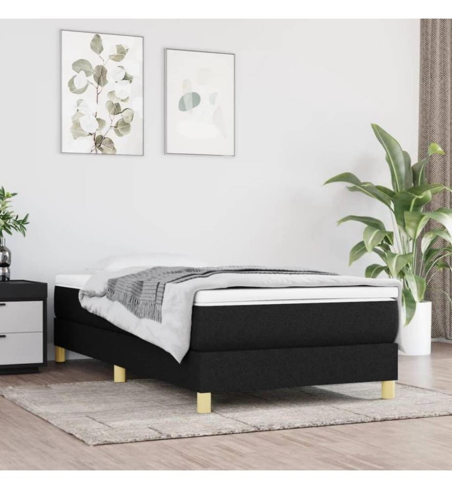 Boxspringbett mit Matratze Schwarz 100x200 cm Stoff