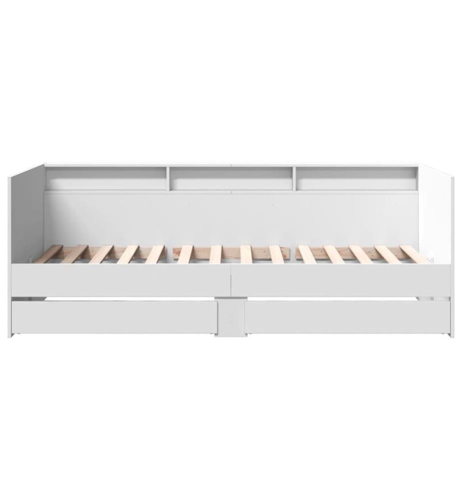 Tagesbett mit Schubladen Weiss 100x200 cm Holzwerkstoff