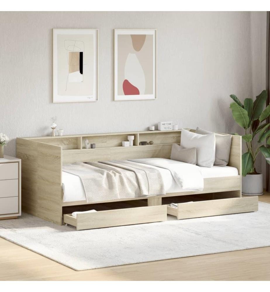 Tagesbett mit Schubladen Sonoma-Eiche 100x200 cm Holzwerkstoff