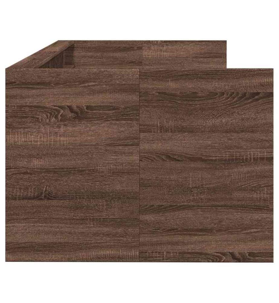 Lit de jour et tiroirs chêne marron 100x200cm bois d'ingénierie