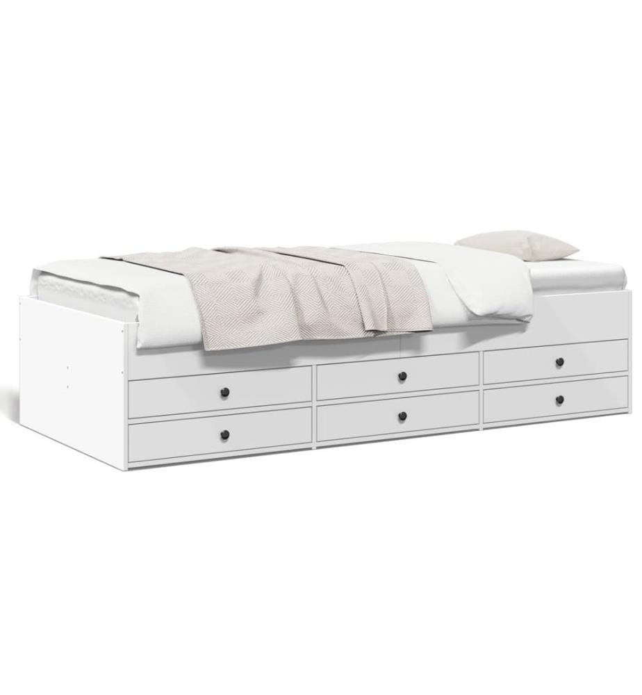 Tagesbett mit Schubladen Weiss 100x200 cm Holzwerkstoff