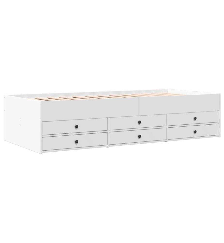 Tagesbett mit Schubladen Weiss 100x200 cm Holzwerkstoff