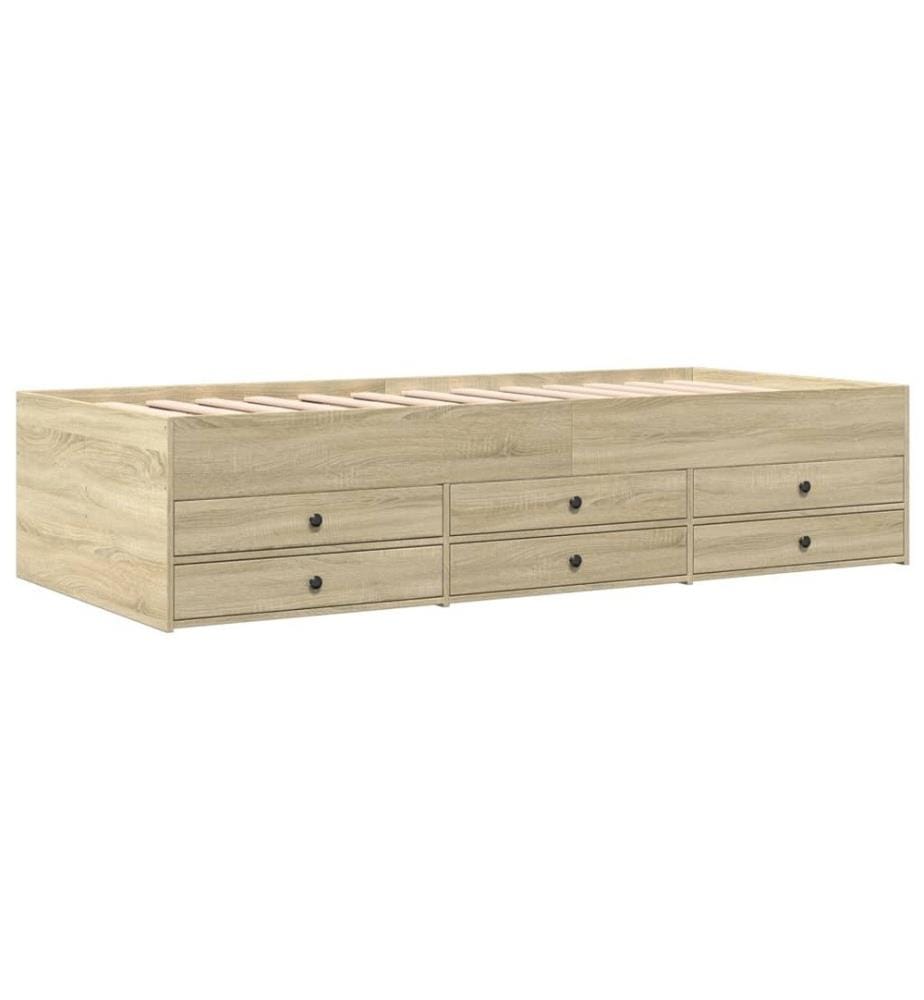 Tagesbett mit Schubladen Sonoma-Eiche 100x200 cm Holzwerkstoff