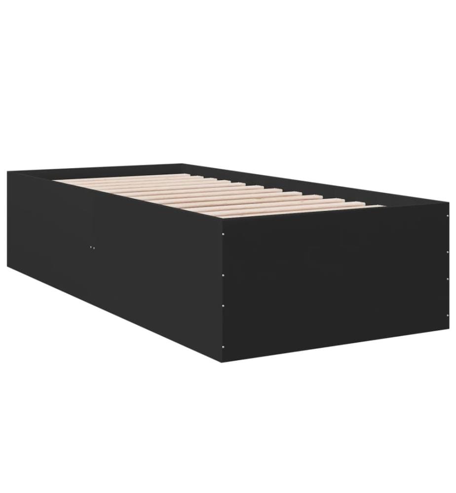 Bettgestell Schwarz 100x200 cm Holzwerkstoff