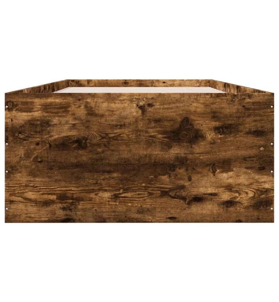 Bettgestell Räuchereiche 100x200 cm Holzwerkstoff