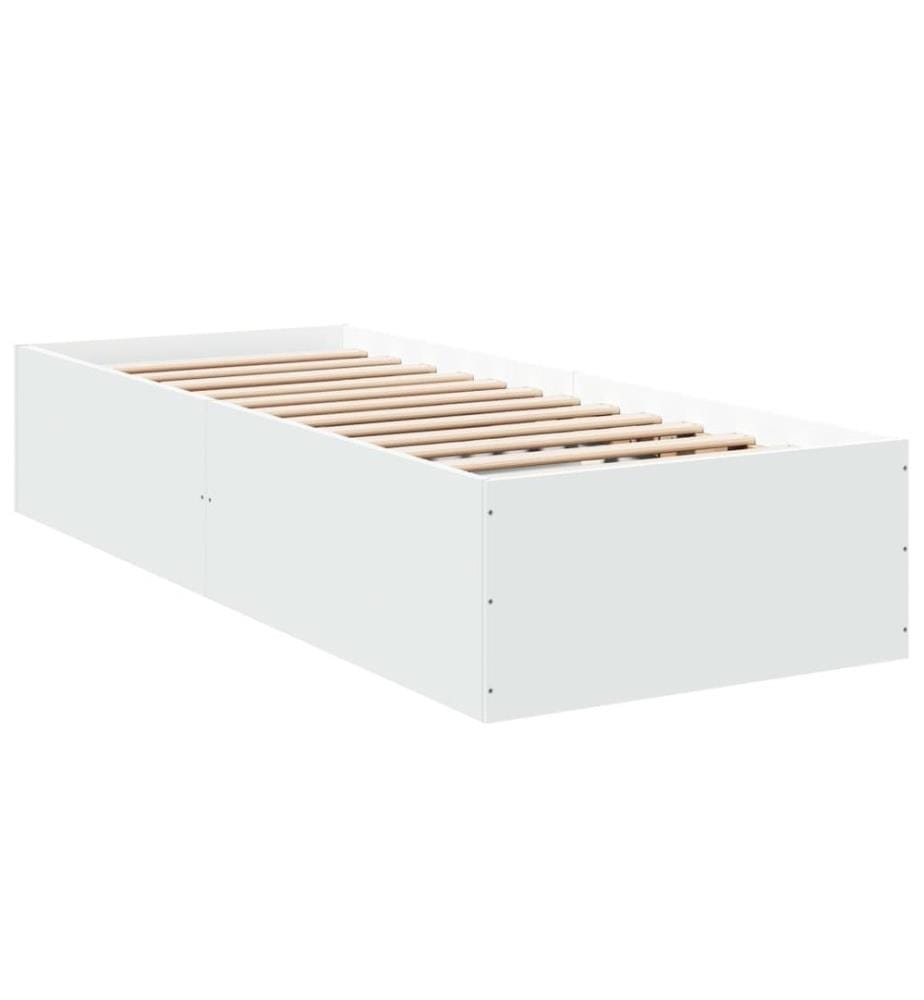 Bettgestell Weiss 100x200 cm Holzwerkstoff