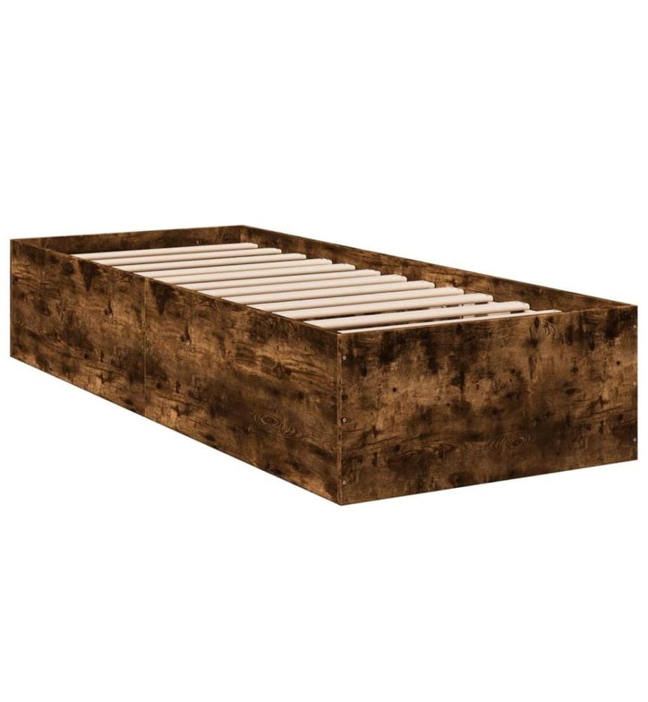 Bettgestell Räuchereiche 100x200 cm Holzwerkstoff