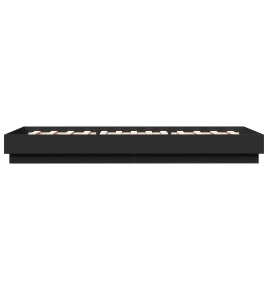 Bettgestell mit LED Schwarz 100x200 cm