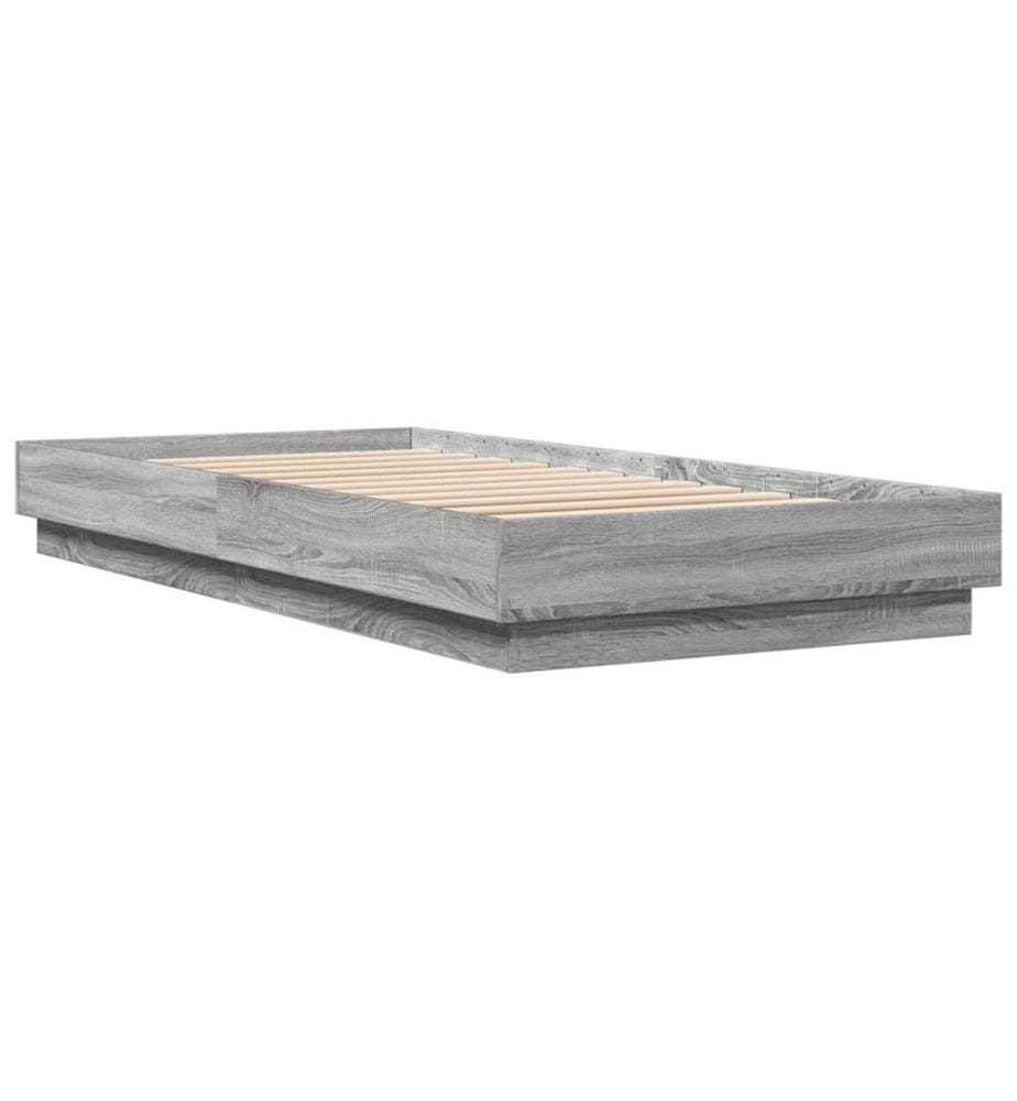 Cadre de lit sonoma gris 100x200 cm bois d'ingénierie