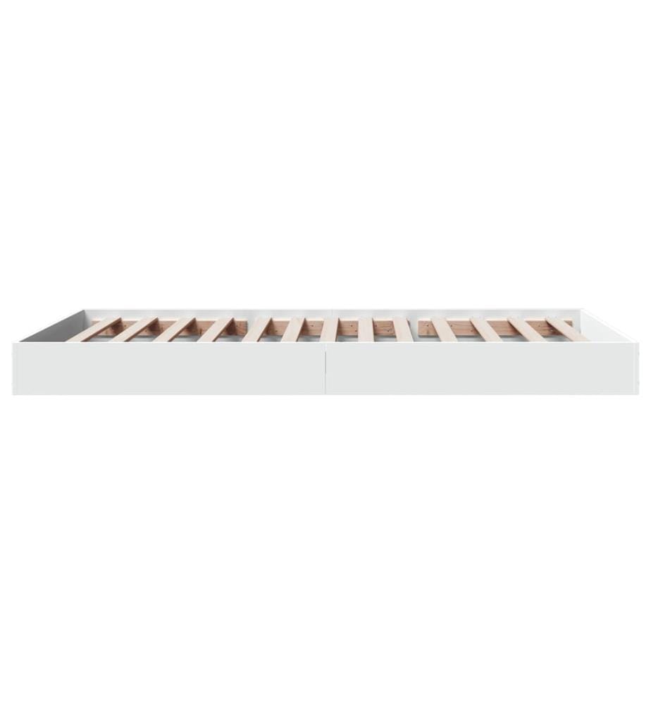 Cadre de lit blanc 100x200 cm bois d'ingénierie