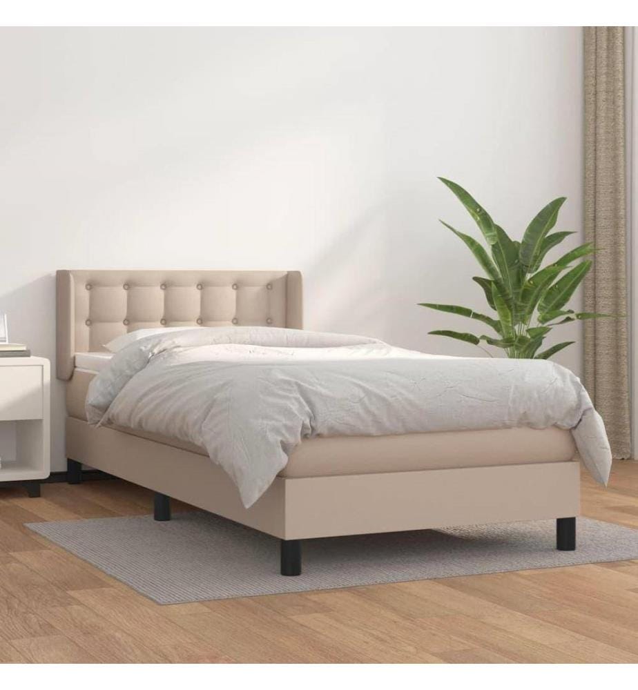 Lit à sommier tapissier avec matelas Cappuccino 100x200 cm