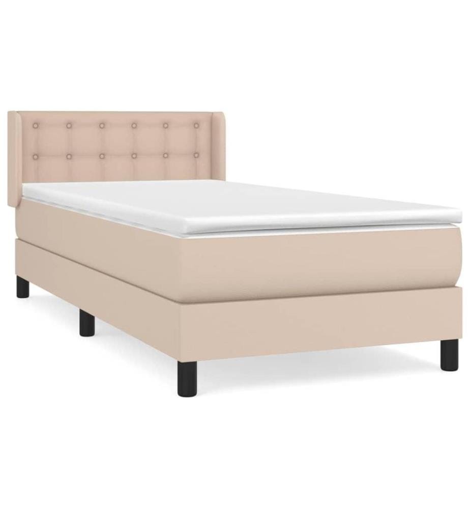 Lit à sommier tapissier avec matelas Cappuccino 100x200 cm