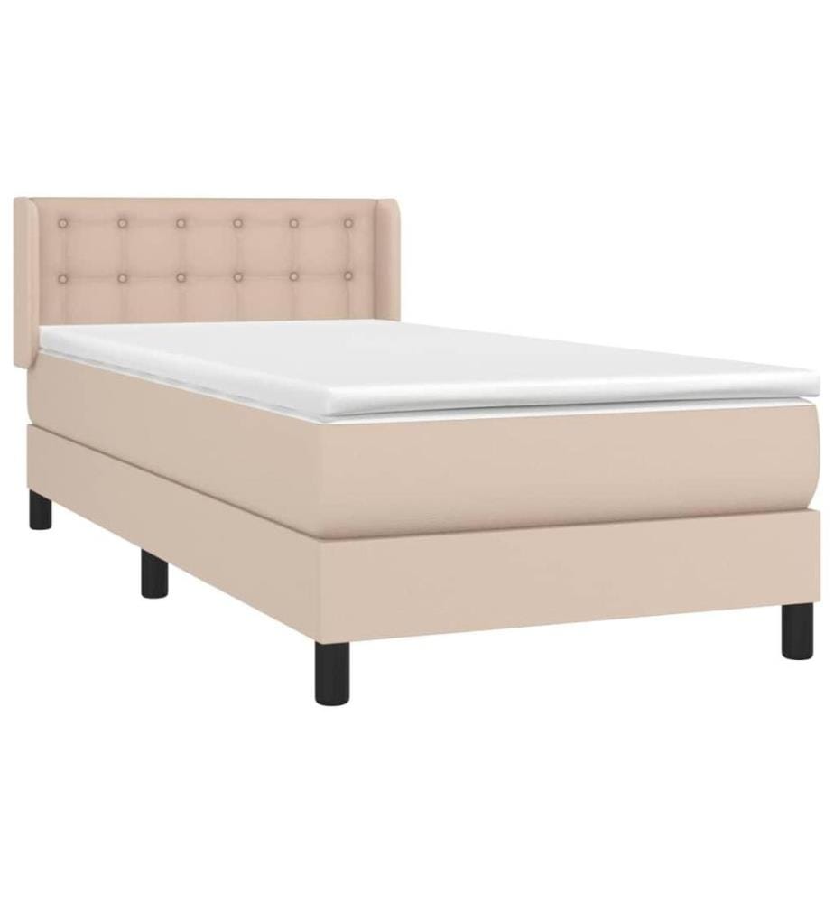 Lit à sommier tapissier avec matelas Cappuccino 100x200 cm