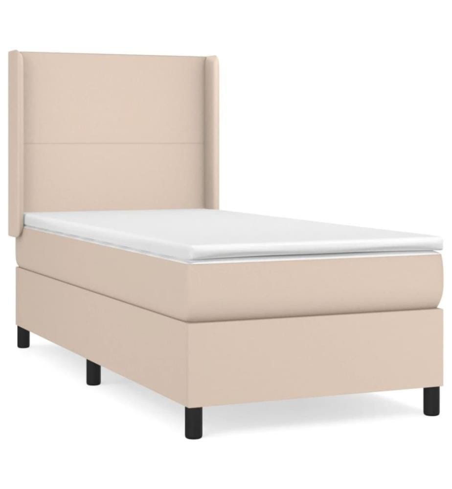 Lit à sommier tapissier avec matelas Cappuccino 100x200 cm