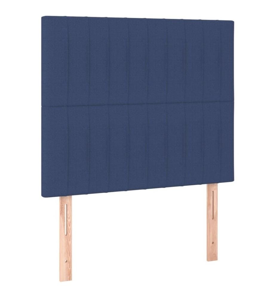 Lit à sommier tapissier avec matelas Bleu 100x200 cm Tissu