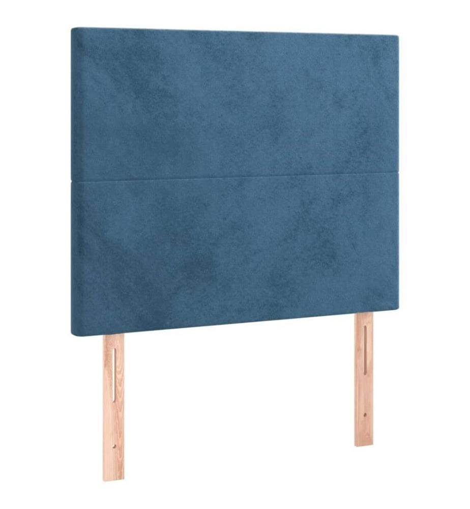 Lit à sommier tapissier avec matelas Bleu foncé 100x200 cm