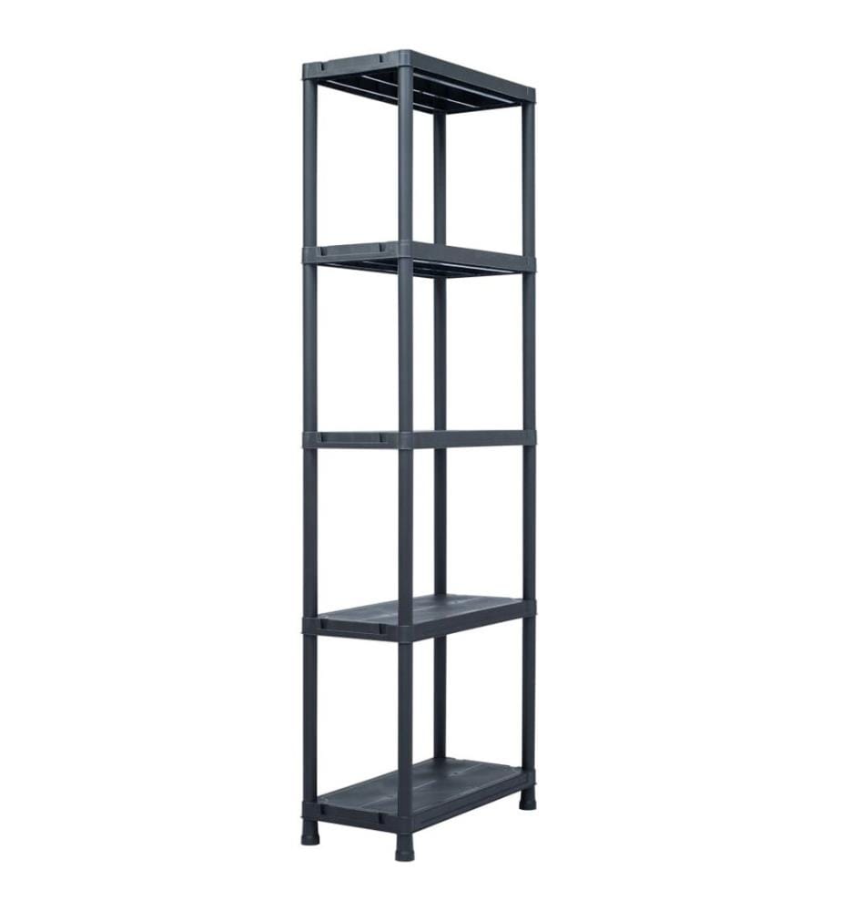 Lagerregale 2 Stk. Schwarz 125 kg 60 x 30 x 180 cm Kunststoff
