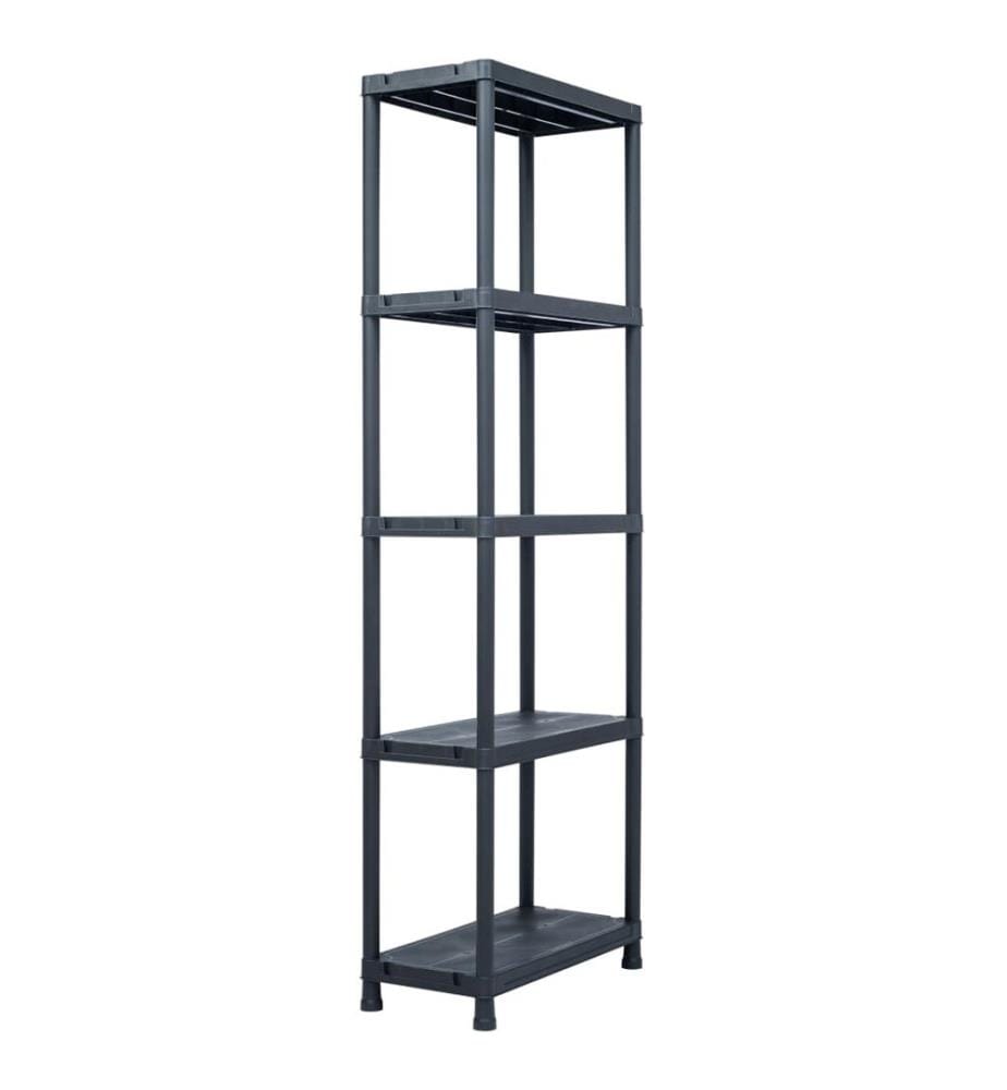 Lagerregale 5 Stk. Schwarz 125 kg 60 x 30 x 180 cm Kunststoff
