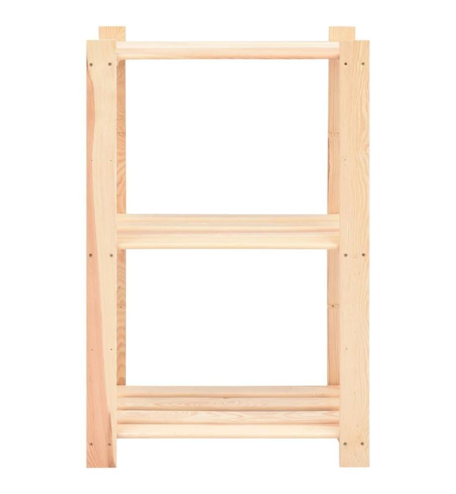 Étagère de stockage 3 niveaux 60x38x90 cm Pin solide 150 kg