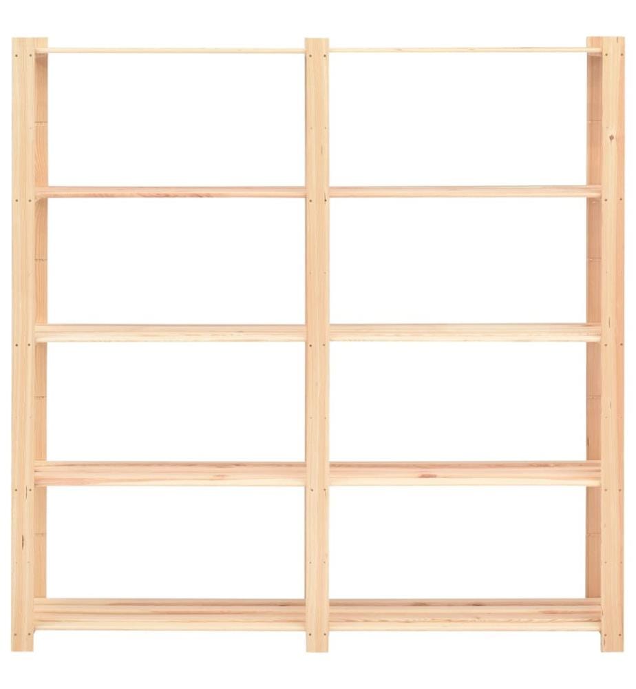 Lagerregale 5 Böden 2 Stk. 170x38x170cm Massivholz Kiefer 500kg
