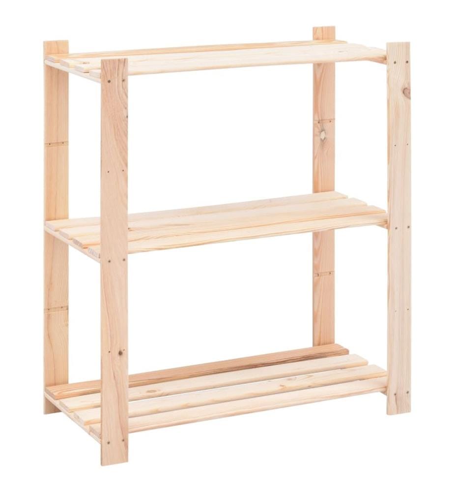 Lagerregale 3 Böden 2 Stk. 80x38x90cm Massivholz Kiefer 150kg