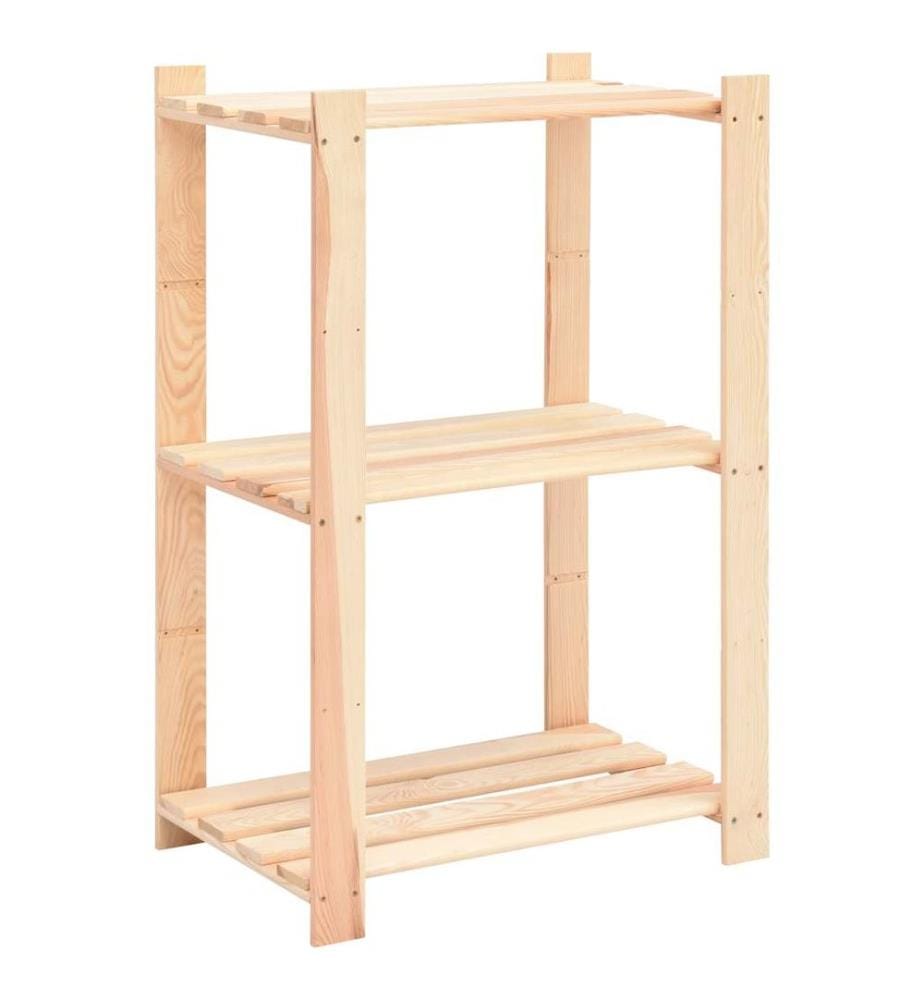 Lagerregale 3 Böden 2 Stk. 60x38x90cm Massivholz Kiefer 150kg