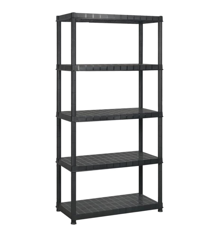 Étagère de rangement à 5 niveaux Noir 340x40x185 cm Plastique
