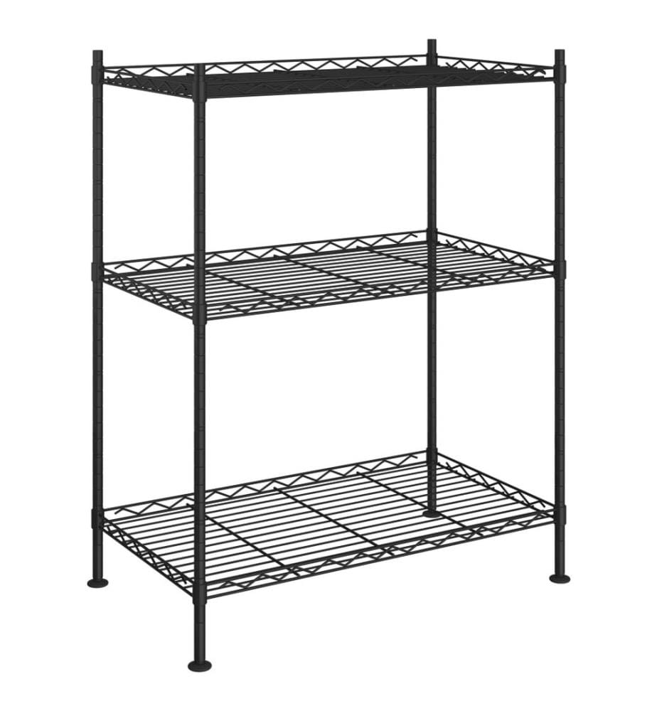 Étagère de rangement 3 niveaux 60x35x76 cm noir 150 kg