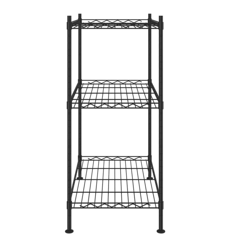 Étagère de rangement 3 niveaux 60x35x76 cm noir 150 kg