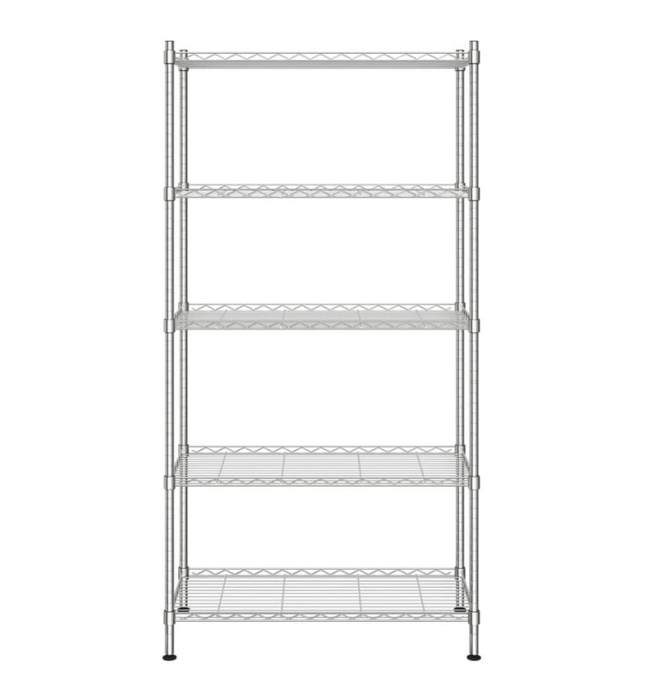Étagère de rangement 5 niveaux 90x35x180 cm Chrome 250 kg