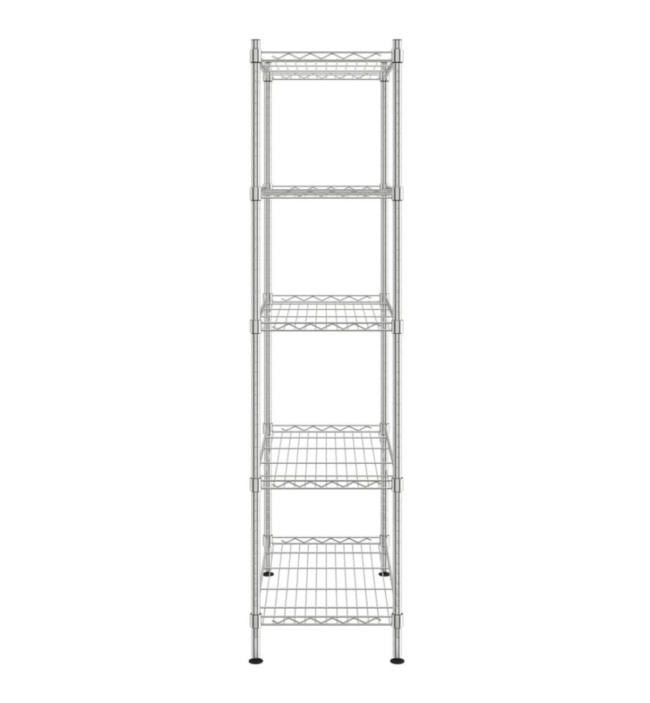 Étagère de rangement 5 niveaux 90x35x180 cm Chrome 250 kg