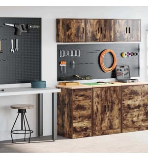 Armoires de garage 2 pcs chêne fumé bois d'ingénierie