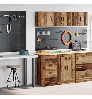 Armoires de garage 2 pcs vieux bois bois d'ingénierie