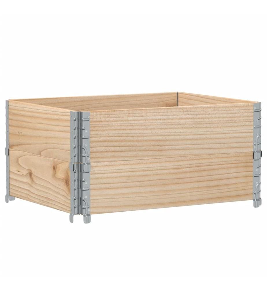 Paletten-Aufsatzrahmen 2 Stk. 80x60 cm Massivholz Kiefer