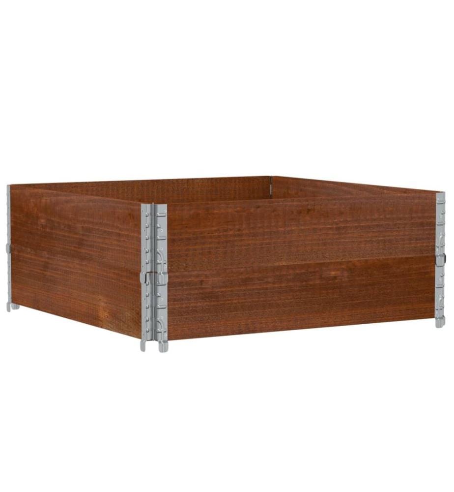 Paletten-Aufsatzrahmen 2 Stk. Braun 100x100 Massivholz Kiefer